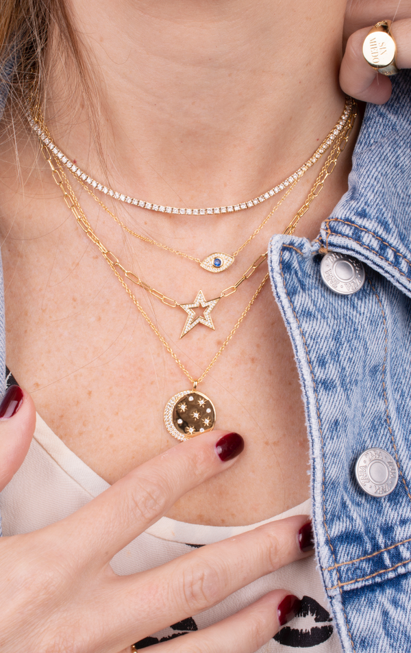 22-04248 Collar dije luna con estrellas