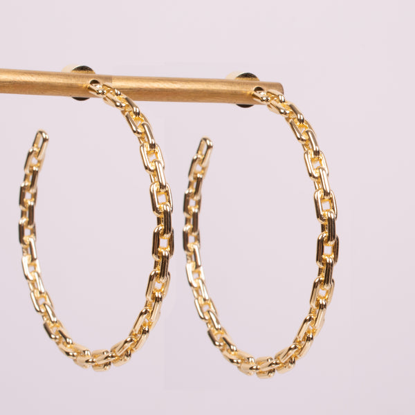 73987 Arracadas eslabones chicos 47 mm dorado