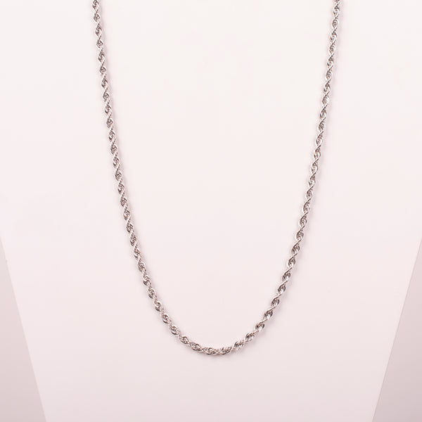 23-90132 COLLAR CADENA TORCIDA PLATEADO 19IN