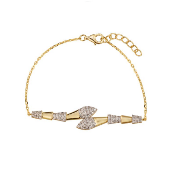 25-0361 Pulsera serpientes dorado y plateado