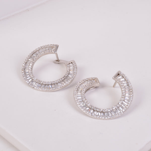 25-7706 Aretes aro plateados