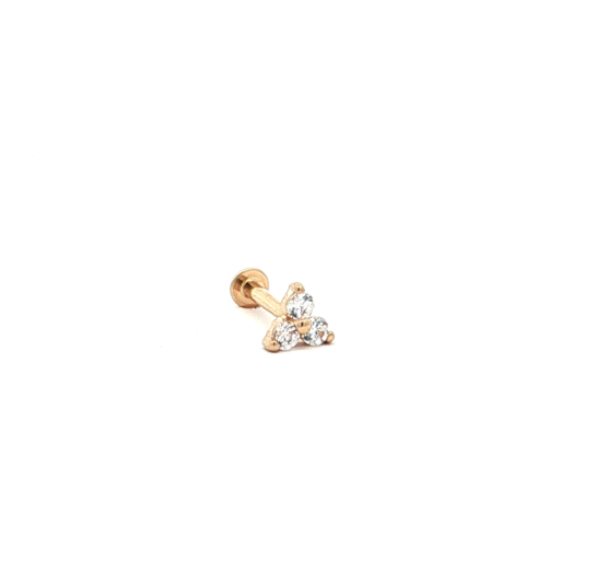25-1601 Piercing trio oro 14kt con zirconias