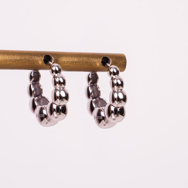 24-02263 Arracadas esferas plateadas