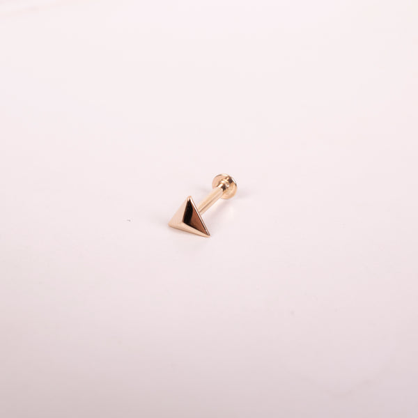 24-1603 Aretes para piercing triangulo oro 14kt