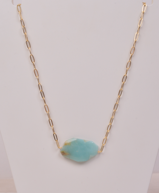 25-9391 Cadena paperclip con aventurina gde