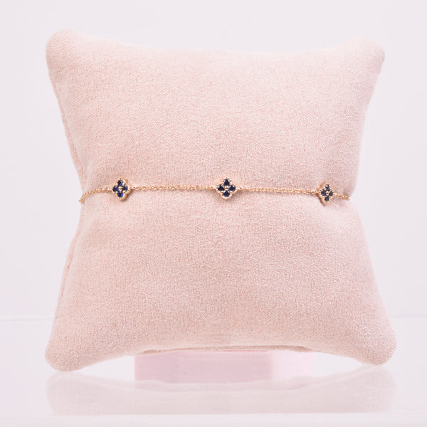 25-8199 Pulsera clovers zafiro azul