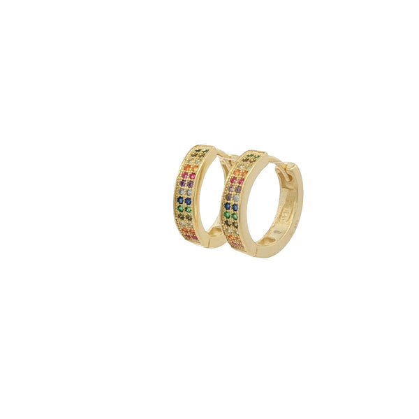 25-0288 Arracadas dobles colores en dorado