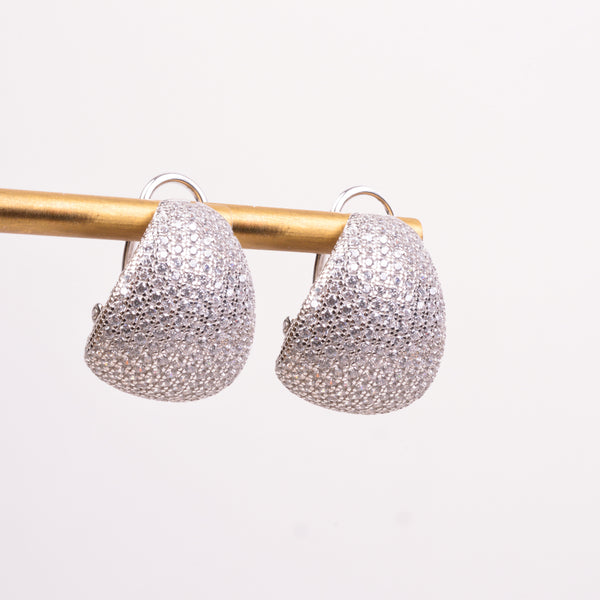25-73364 Aretes gota zirconias plateado