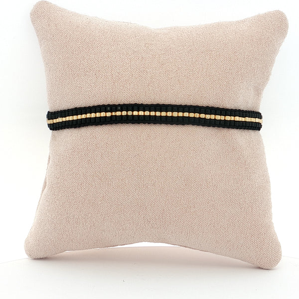 25-7954 Pulsera negro con dorado