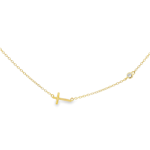 22-04260 Collar cruz con bezel