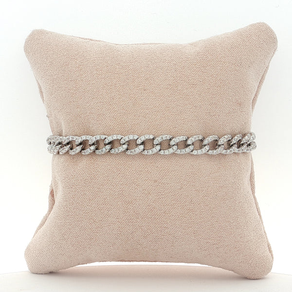 04786 Pulsera eslabones con zirconias plateado