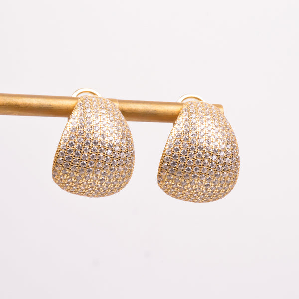 25-73363 Aretes gota zirconias dorado