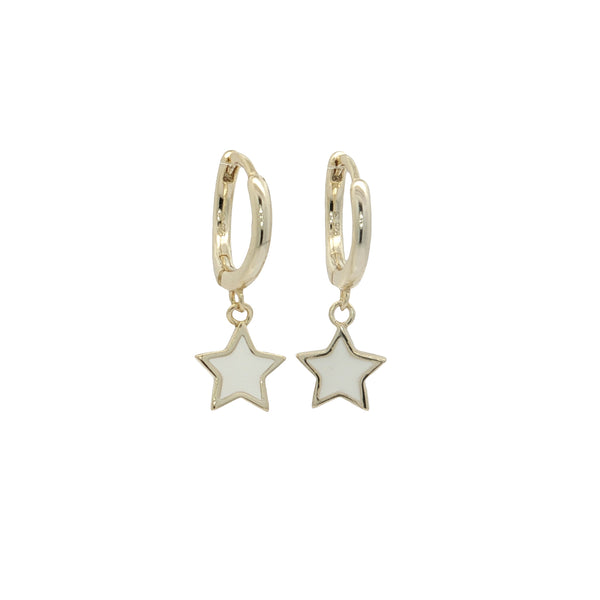 04283 ARRACADAS ESTRELLAS ESMALTADO BLANCO