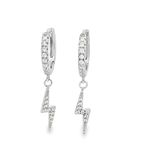 04346P ARRACADAS RAYO ZIRCONIAS PLATEADO