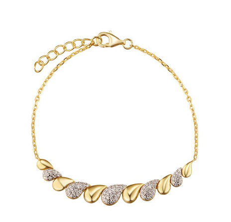 25-0370 Pulsera gotas dorado y plateado