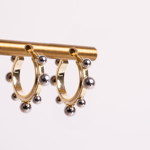 7332 ARRACADAS ESFERAS PLATEADAS