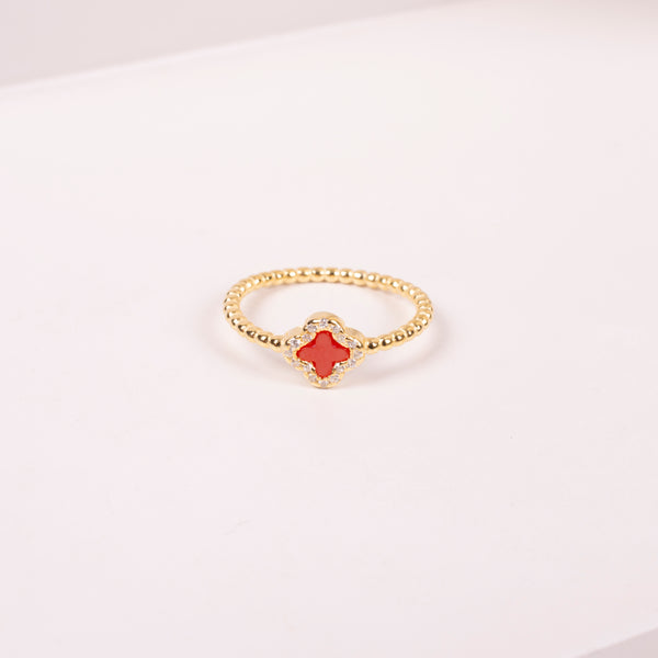 24-0286 Anillo flor coral dorado talla 7