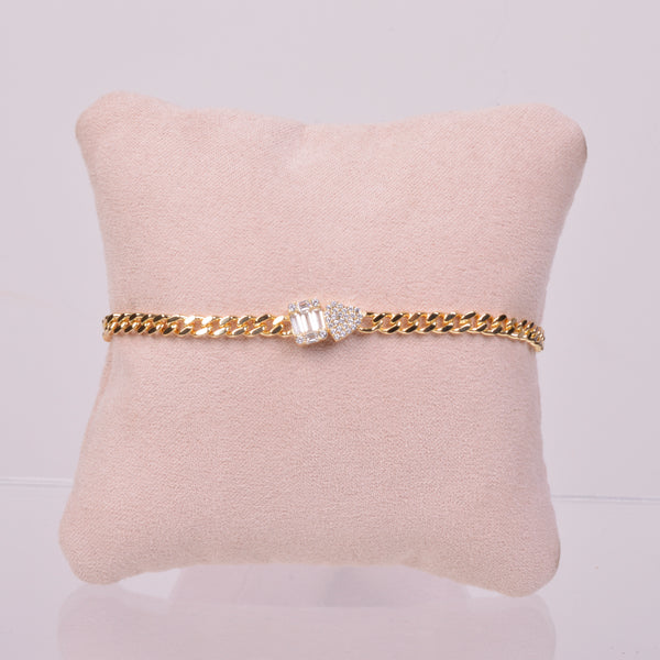 25-73293 Pulsera corazon y rectangulo