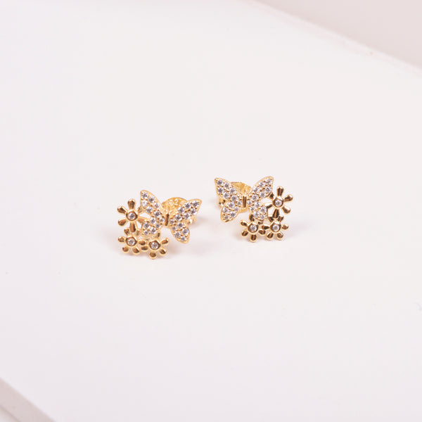 04745 Studs mariposa y flores