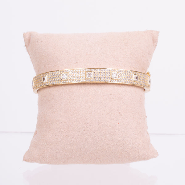 22-73632 CUFF ZIRCONIAS CUADRADAS DORADO