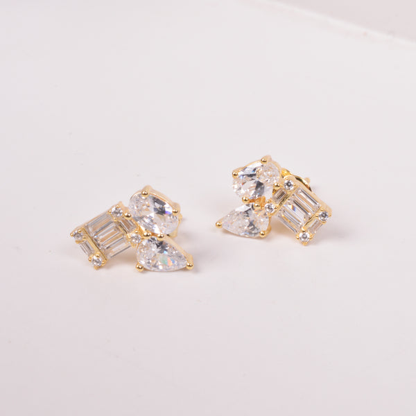 25-73214 Studs gota ovalo baguettes dorado