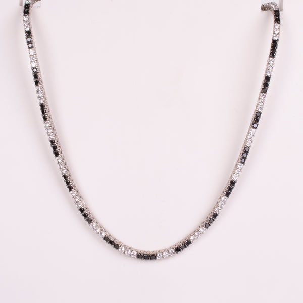 22-73526 CHOKER ZIRCONIAS NEGRAS Y BLANCAS