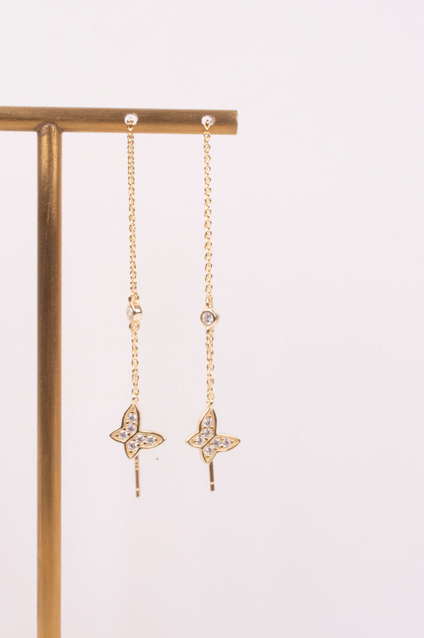 04295 ARETES MARIPOSA CADENA