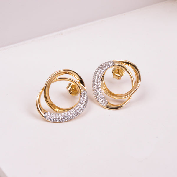 25-73378 Aretes dos aros entrelazados