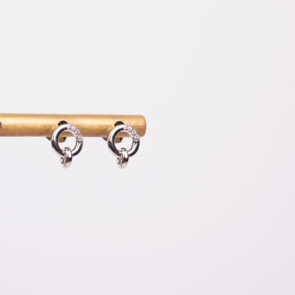 04489 Studs dos aros plateado