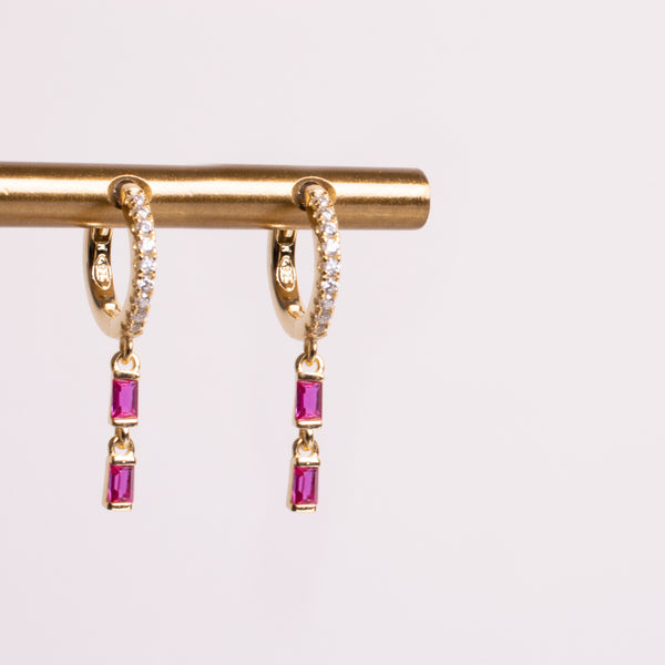 7384 ARRACADAS DOS BAGUETTES ROSA