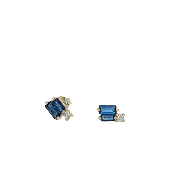 04355 STUDS BAGUETTES AZULES