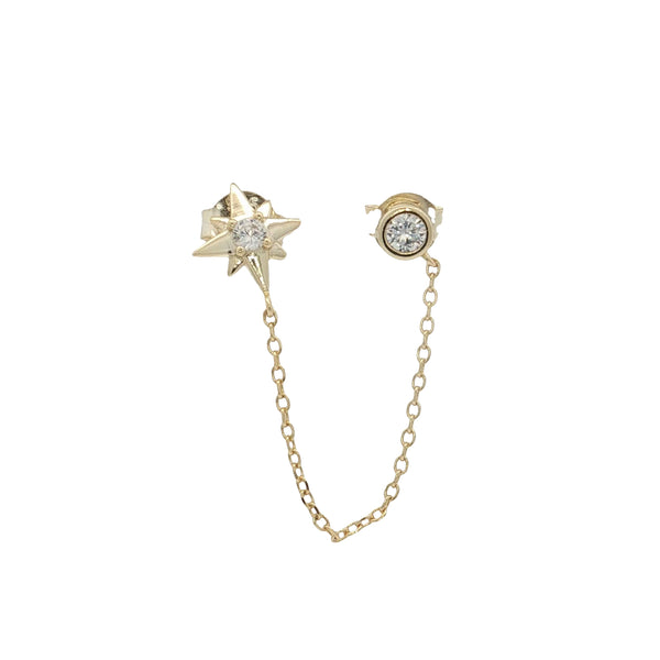 25-02122 Piercing bezel y estrella con cadena dorado