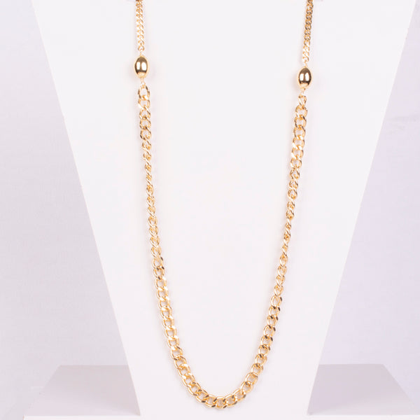 25-93112 COLLAR LARGO CON DOS ARGOLLAS DORADAS