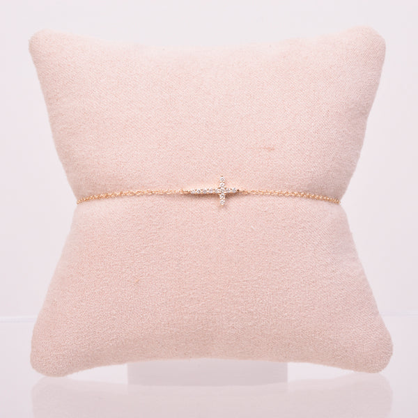 25-81132 Pulsera cruz oro amarillo