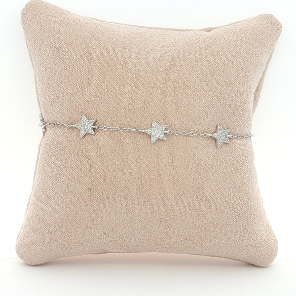 04223 PULSERA CINCO ESTRELLAS PLATEADA