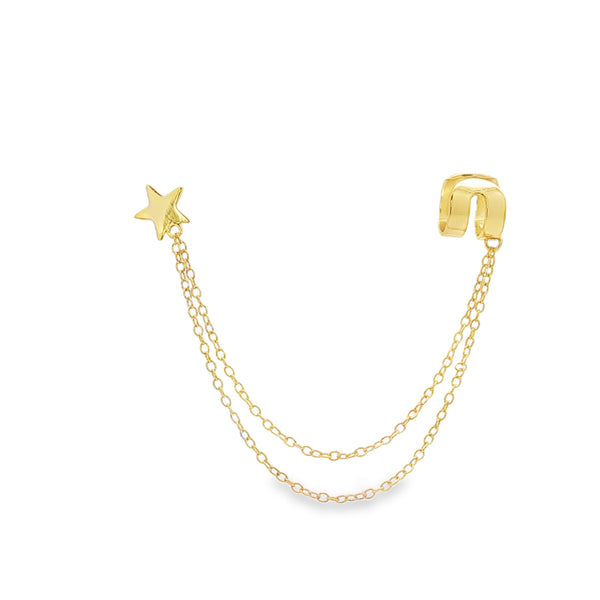 25-1069 Estrella con ear cuff dorado