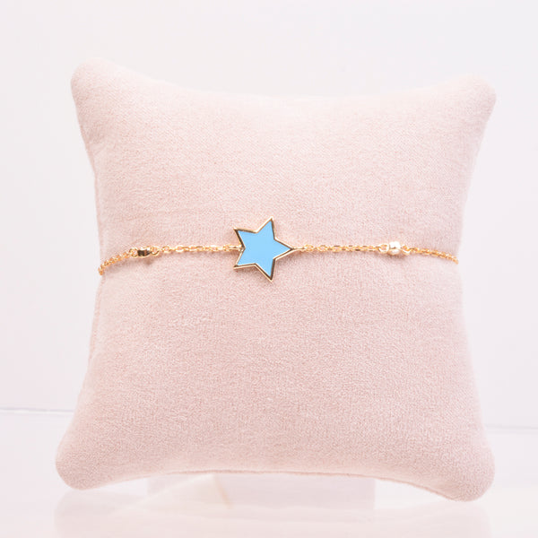 25-73416 Pulsera estrella esmaltado azul