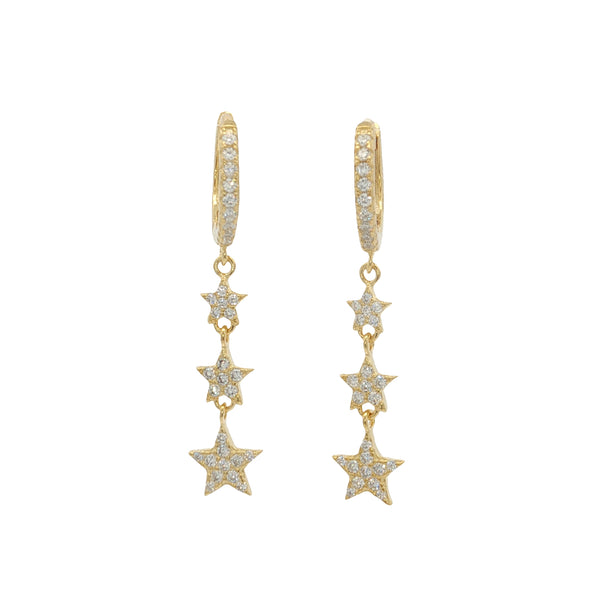 25-02112 Arracadas tres estrellas dorado