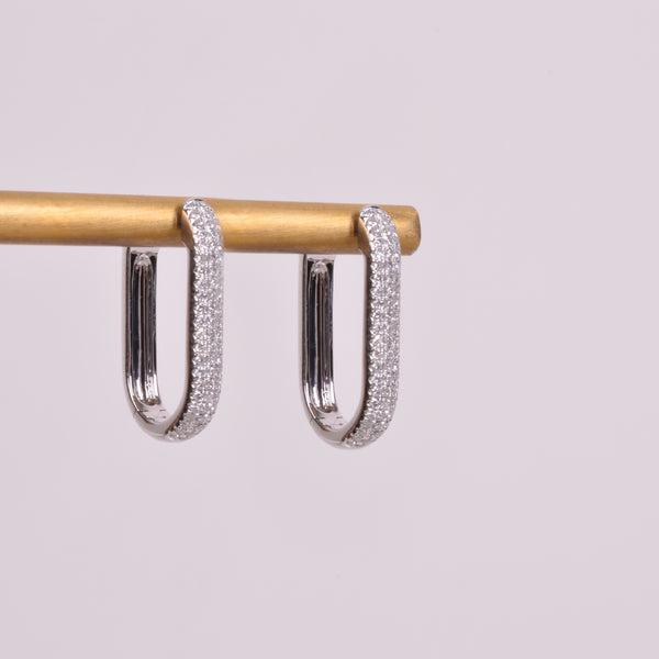 25-8118 Arracadas ovalo oro blanco