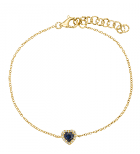 25-81167 Pulsera corazón zafiro