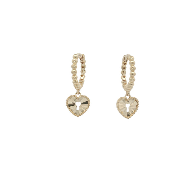 25-1703 Arracadas dije corazón 14kt