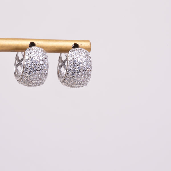 25-0228 Arracadas chunky zirconias plateado