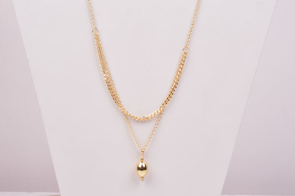 25-9346 Collar doble con dije dorado