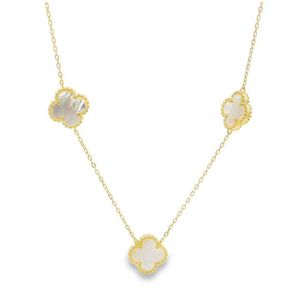 25-0299 Collar flores madre perla dorado