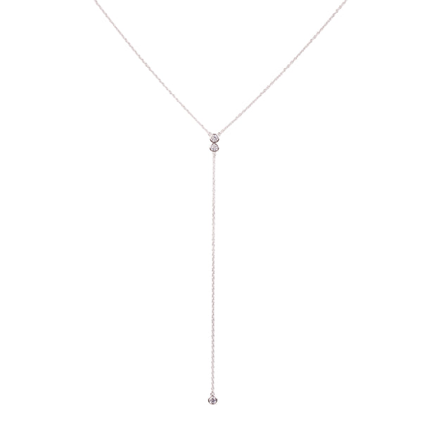 04540 Lariat tres bezels plateado