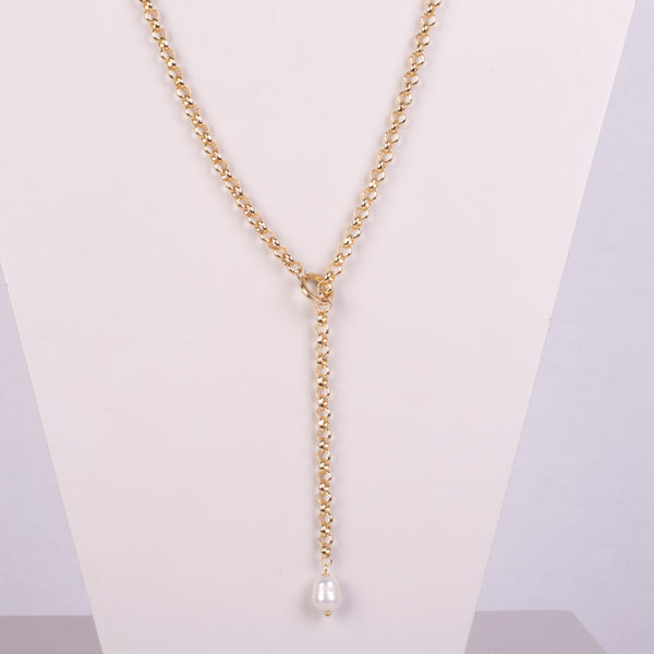 25-93123 Collar cadena circular con perla