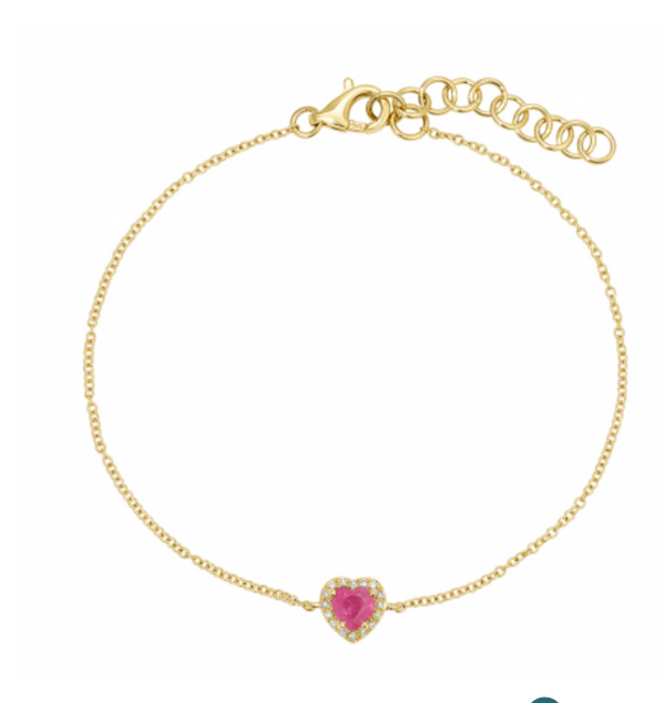 25-81166 Pulsera corazón rubí