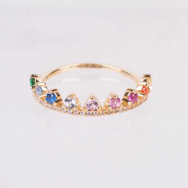 22-04102 ANILLO ZIRCONIAS COLORES TALLA 7