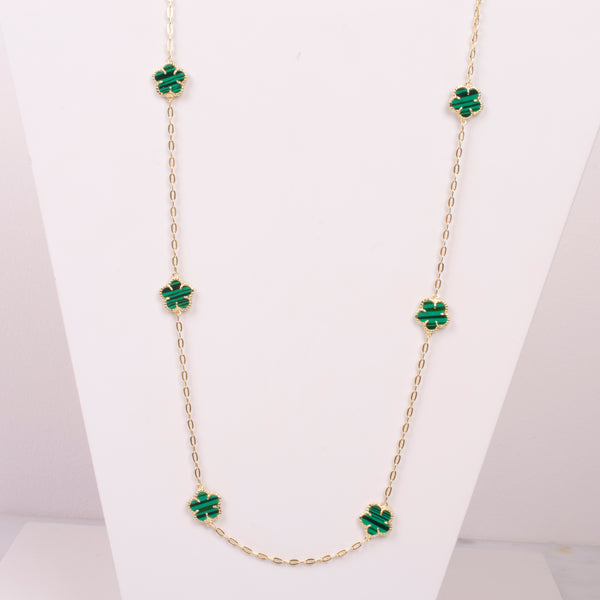 73171 COLLAR LARGO FLORES MALAQUITAS