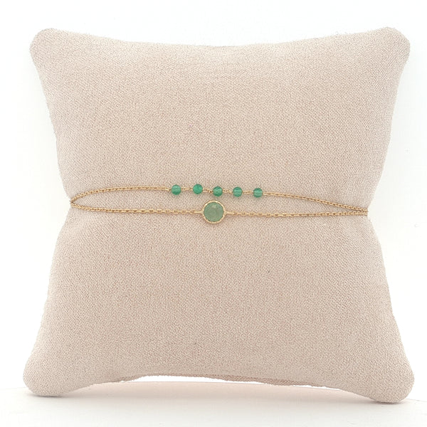 25-0723 Pulsera doble con onix verde